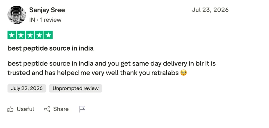 Customer review on Trustpilot